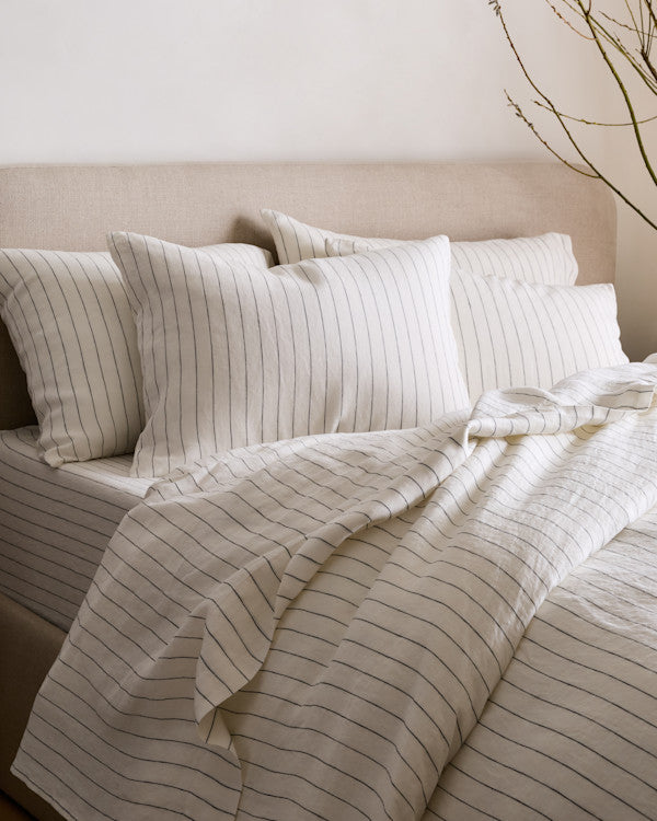 European Linen Stripe Pillowcases Set