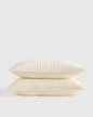 European Linen Cotton Stitch Sham Set