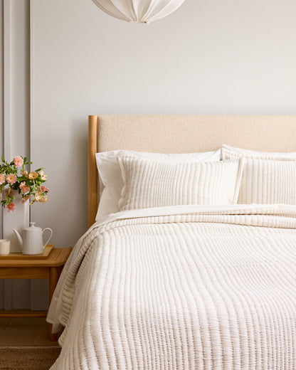 Organic Cotton Channel Stitch Sham Set