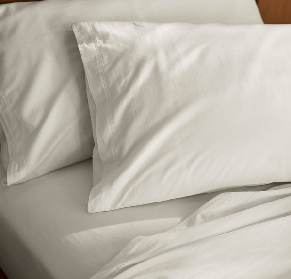 Signature Vintage Washed &quot;No Flat Sheet&quot; Sheet Set